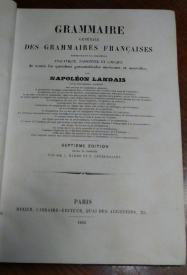 GRAMMAIRE GENERALE DES GRAMMAIRES FRANÇAISES