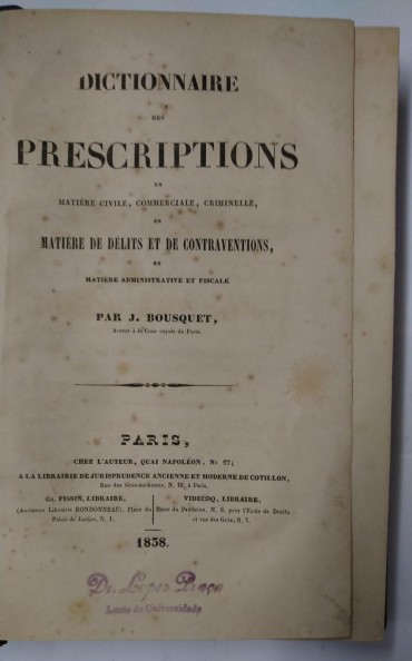 DICTIONNAIRE DES PRESCRIPTIONS