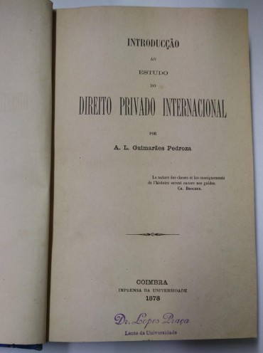 INTRODUCÇÃO AO ESTUDO DO DIREITO PRIVADO INTERNACIONAL