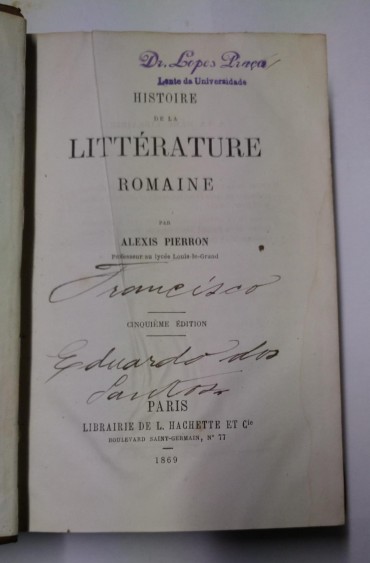 HISTOIRE DE LA LITTERATURE ROMAINE