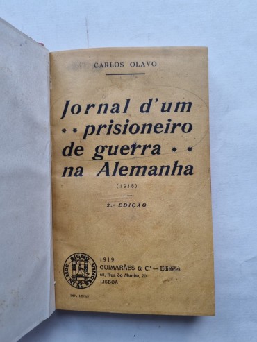 JORNAL D? UM PRISIONEIRO DE GUERRA NA ALEMANHA (1918).