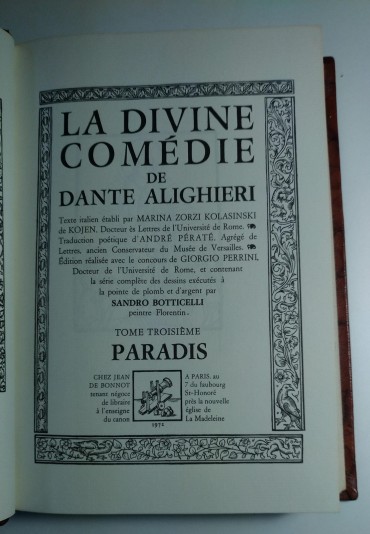 LA DIVINE COMÉDIE DE DANTE ALIGHIERI - 3 TOMO