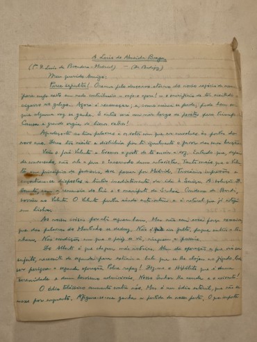 MANUSCRITO ANTÓNIO SARDINHA