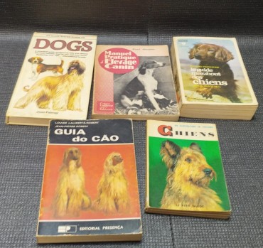 Lote de livros diversos sobre cães 