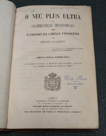 GRAMMATICAS METHODICAS PARA O ENSINO DA LINGUA FRANCEZA