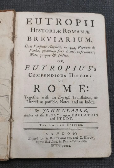 Eutrop II Historiae Romanae breviarium (...) Compendious History of Rome