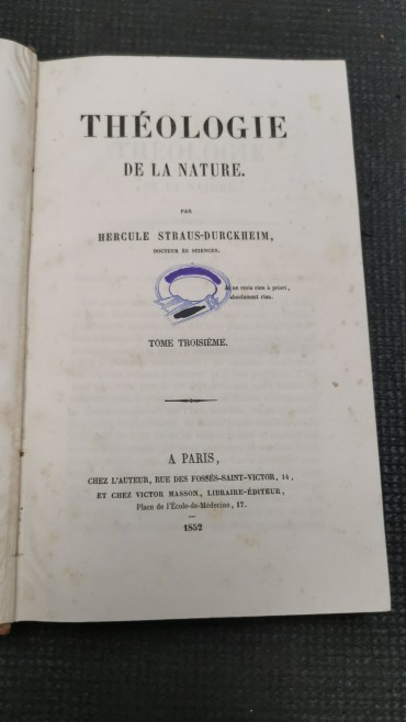 «Théologie de la nature» - Vol. III