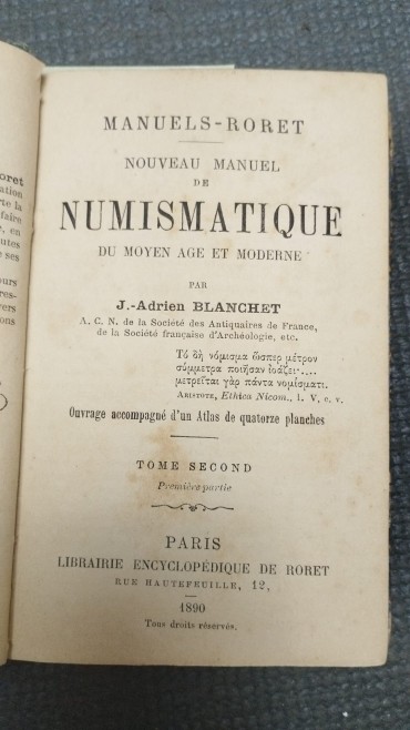 «Nouveau manuel de numismatique du moyen age et moderne»