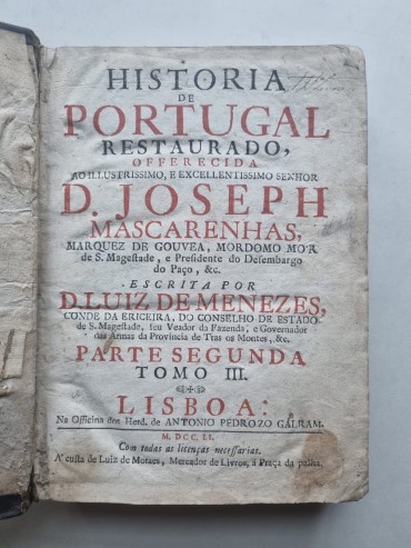 HISTÓRIA DE PORTUGAL RESTAURADO – 1751