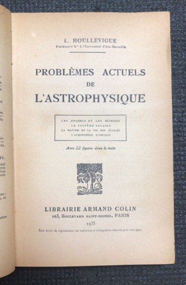 «Problemes Actuels de L' Astro-Physique»