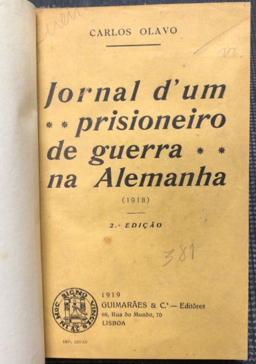 «Jornal d' Um Prisioneiro de Guerra na Alemanha» 