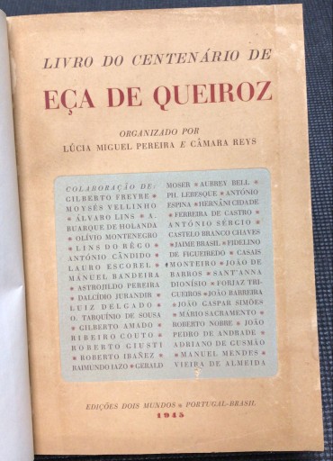 «Livro do Centenário de Eça de Queiroz»