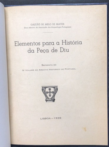 «Elementos para a História da Peça de Diu»