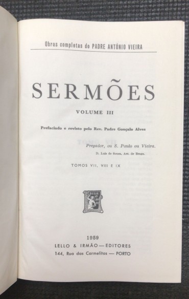 «Obras completas do Padre António Vieira - Sermões» (3)