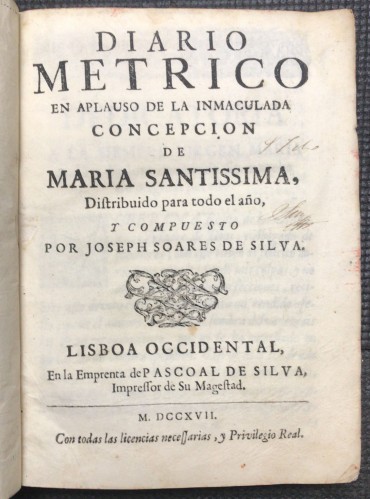 «Diario Metrico en Aplauso de La Inmaculada Concepcion de Maria Santissima»