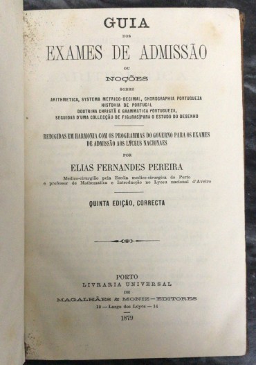 «Guias dos Exames de Admissão - 1879»