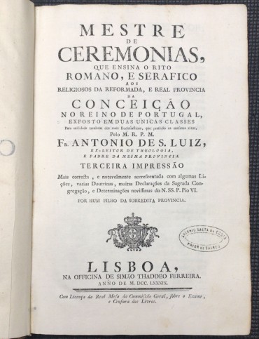 «Mestre de Cerimonias - 1789»