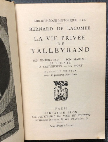 «La Vie Privée de Talleyrand»