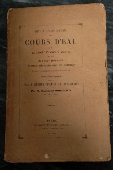 DE LA LÉGISLATION DES COURS D'EAU