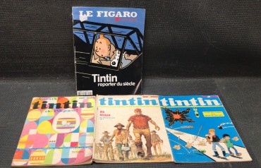 «Lote 3 Revistas Tintin e 1 Le Figaro» 