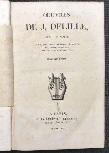 «Oeuvres de J. Delille - 1835»