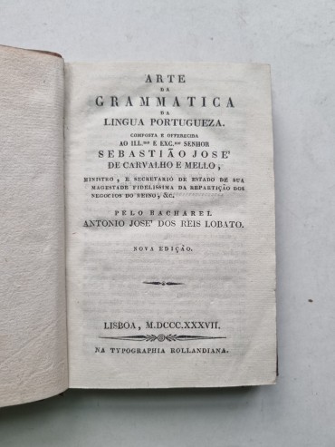 ARTE DA GRAMÁTICA DA LINGUA PORTUGUESA - 1823